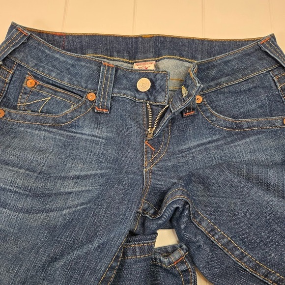 True Religion "Johnny" Low Rise Bootcut Jeans Women's Size 29x34 Dark Wash‎ Y2K - Picture 5 of 13